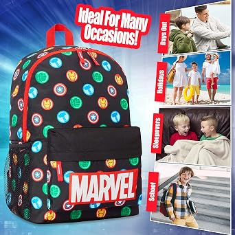 Marvel Spiderman Backpack for Kids Teenagers Avengers Rucksack School Bag Daypack Travel Bag for Days Out PE Sports Boys Gifts