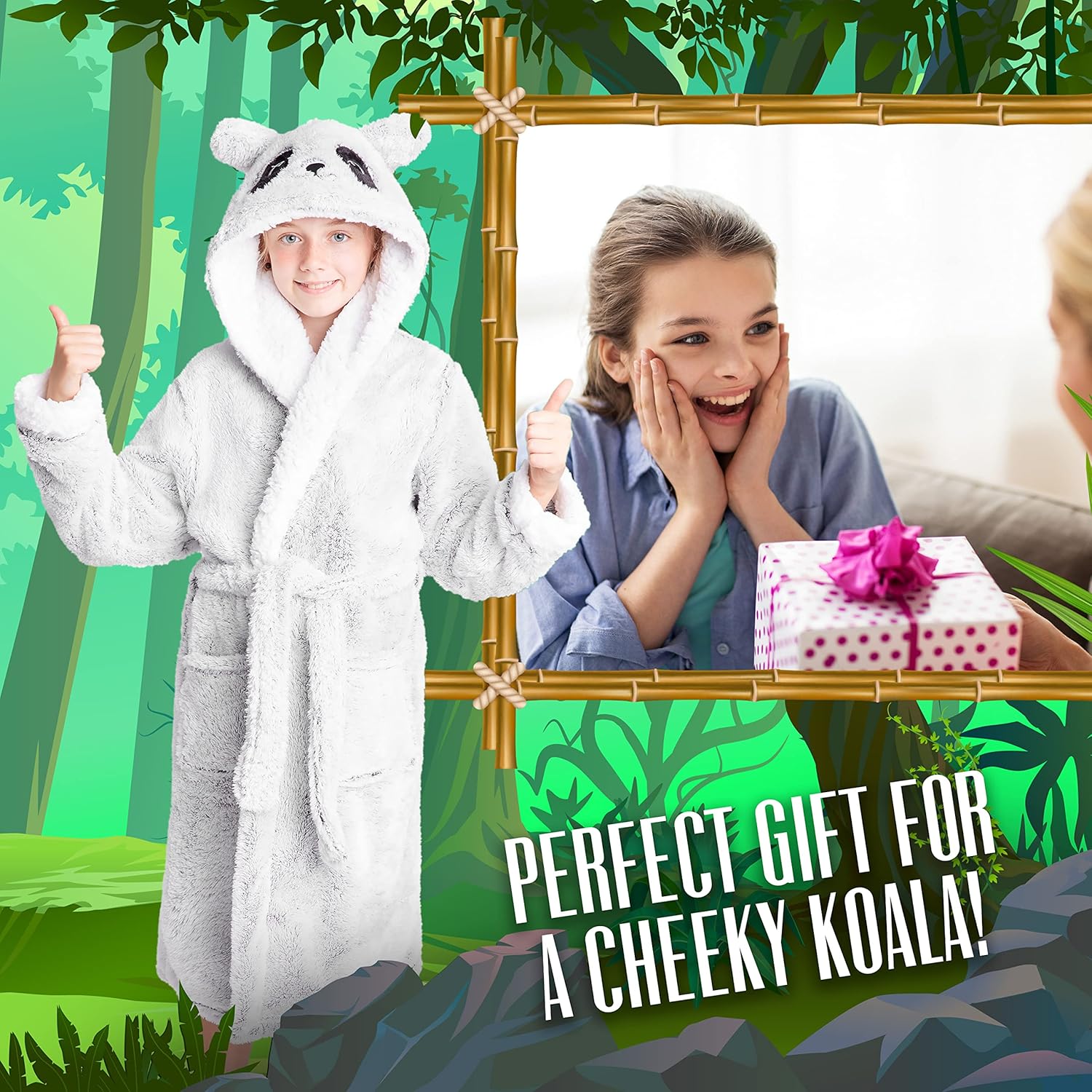 CityComfort Robe de Chambre Enfant Paresseux Panda: Douceur & Confort en Polaire - Image secondaire