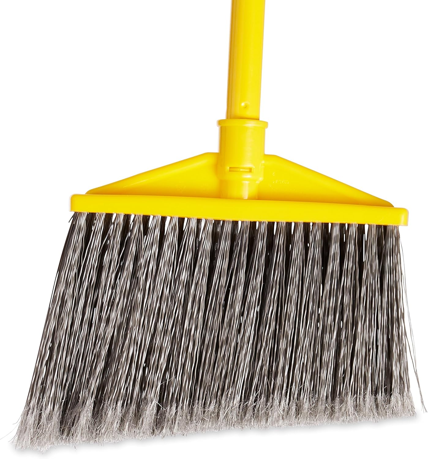 Rubbermaid Commercial Products 10.5" Angle Broom Vinyl-Coated Metal Handle Flagged Polypropylene Fill Gray for Cleaning Hard-to-Reach Areas