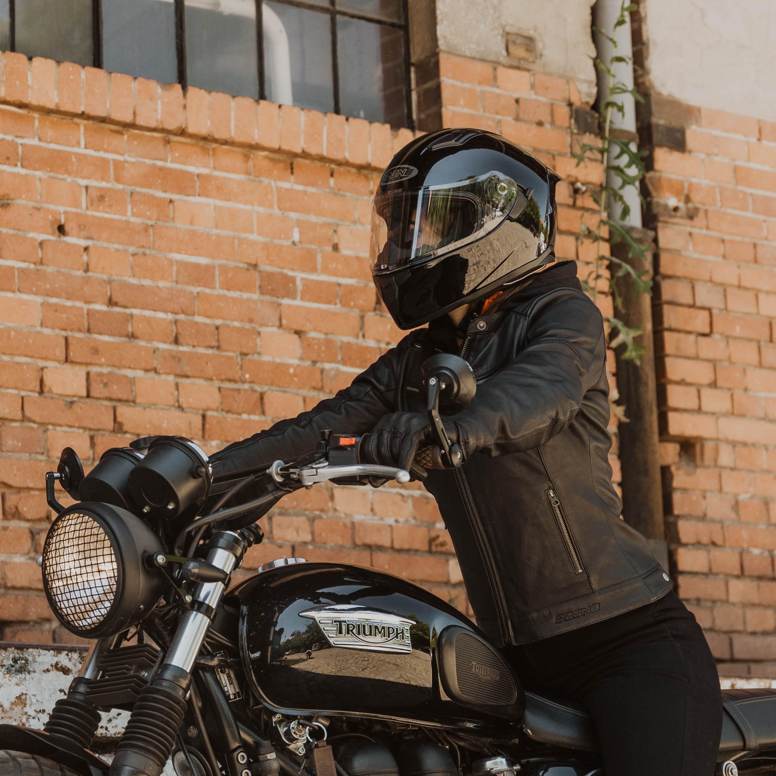 OZONE MOTO Sprint Kask motocyklowy | Szeroki kąt widzenia | 2 rozmiary EPS | Liczne kanały wentylacyjne | Osłona przeciwsłoneczna | Osłona przeciwsłoneczna