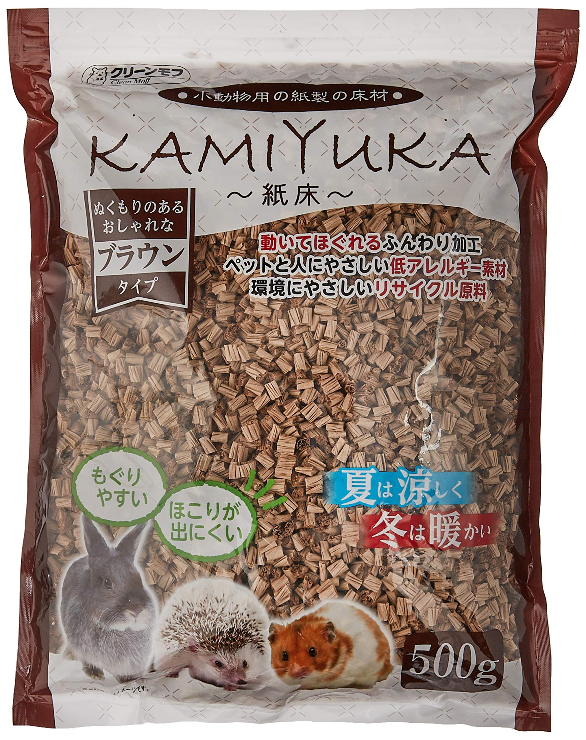 Amazon | クリーンモフ 小動物用床材KAMIYUKA~紙床~ ブラウン 500g