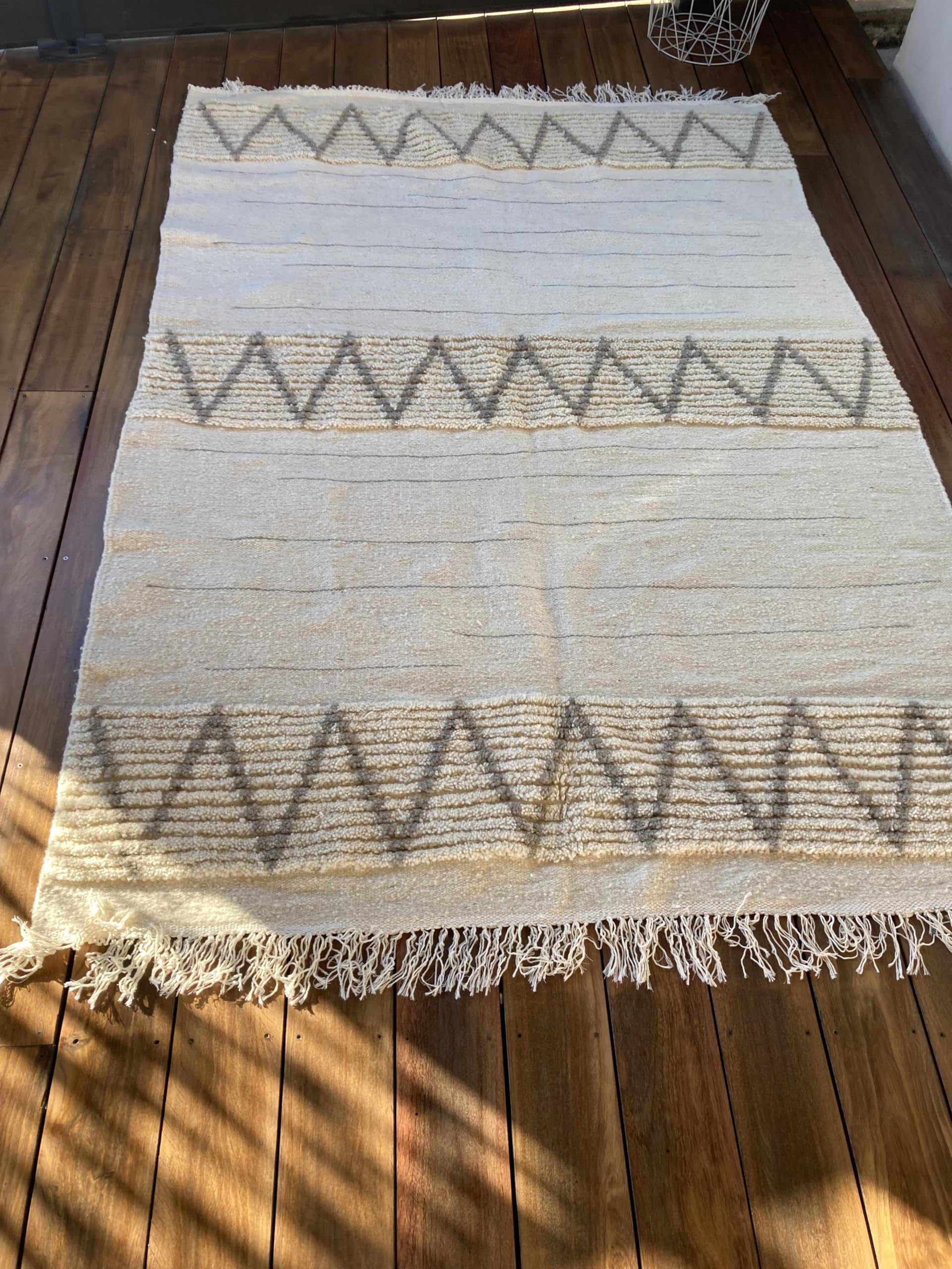 Tapis berbère 100% laine fait main - Tissage artisanal handmade