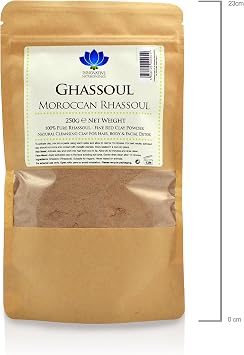 Rhassoul Clay - Detox, Hair & Face Mask for Deep Pore Cleansing - 250g - Ultra Pure Moroccan Ghassoul
