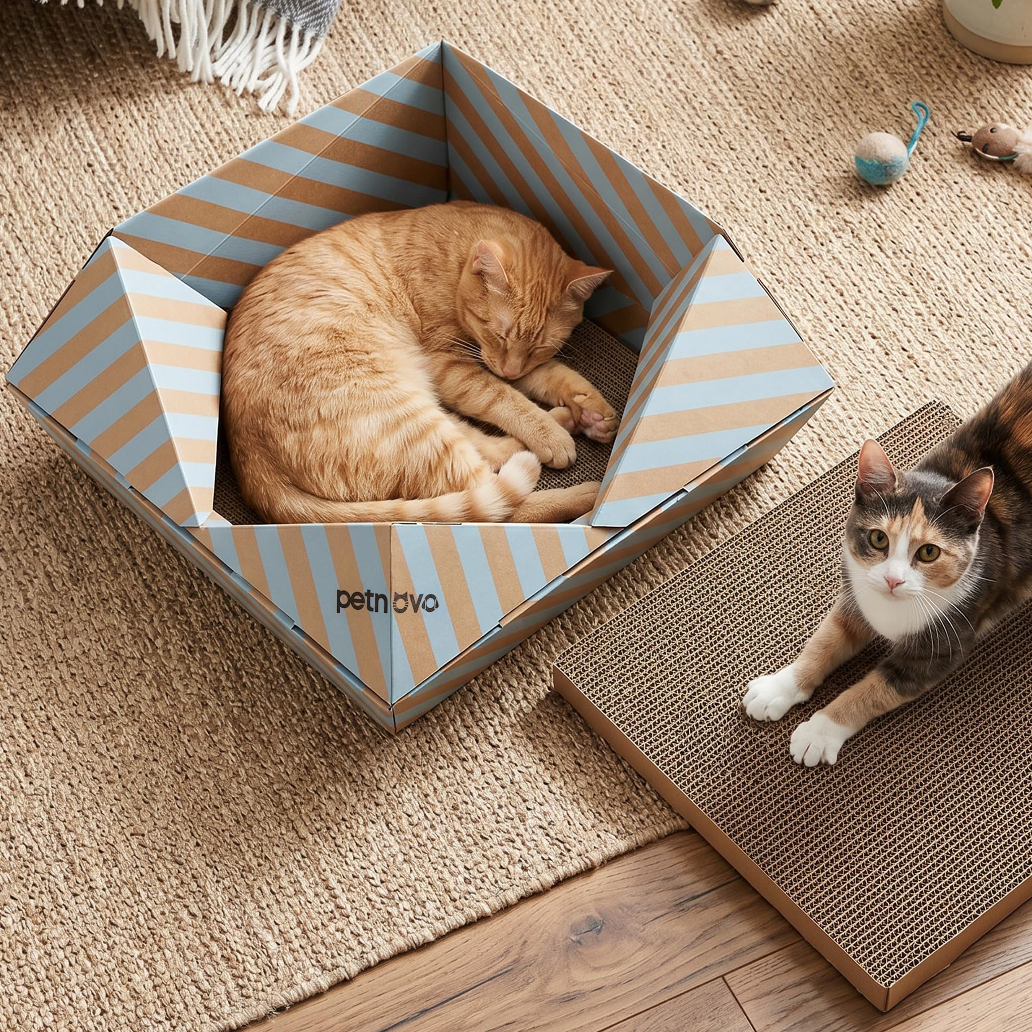 Griffoir pliable pour chat avec insert ondulé Petnovo pour protéger vos meubles