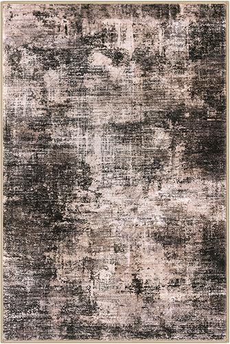 Miniatura 646 de IOHOUZE Alfombra pequeña abstracta de 2 x 3 pies, alfombra de entrada lavable para entrada interior, alfombras con respaldo de goma, alfombra gris