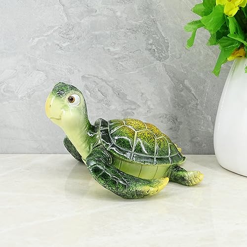 Miniatura 2 de NA HOMEACCENT YHH - Estatua decorativa de tortuga marina de resina. Preciosa figura de camarote para bebé. Decoración de mesa de tortuga marina azul