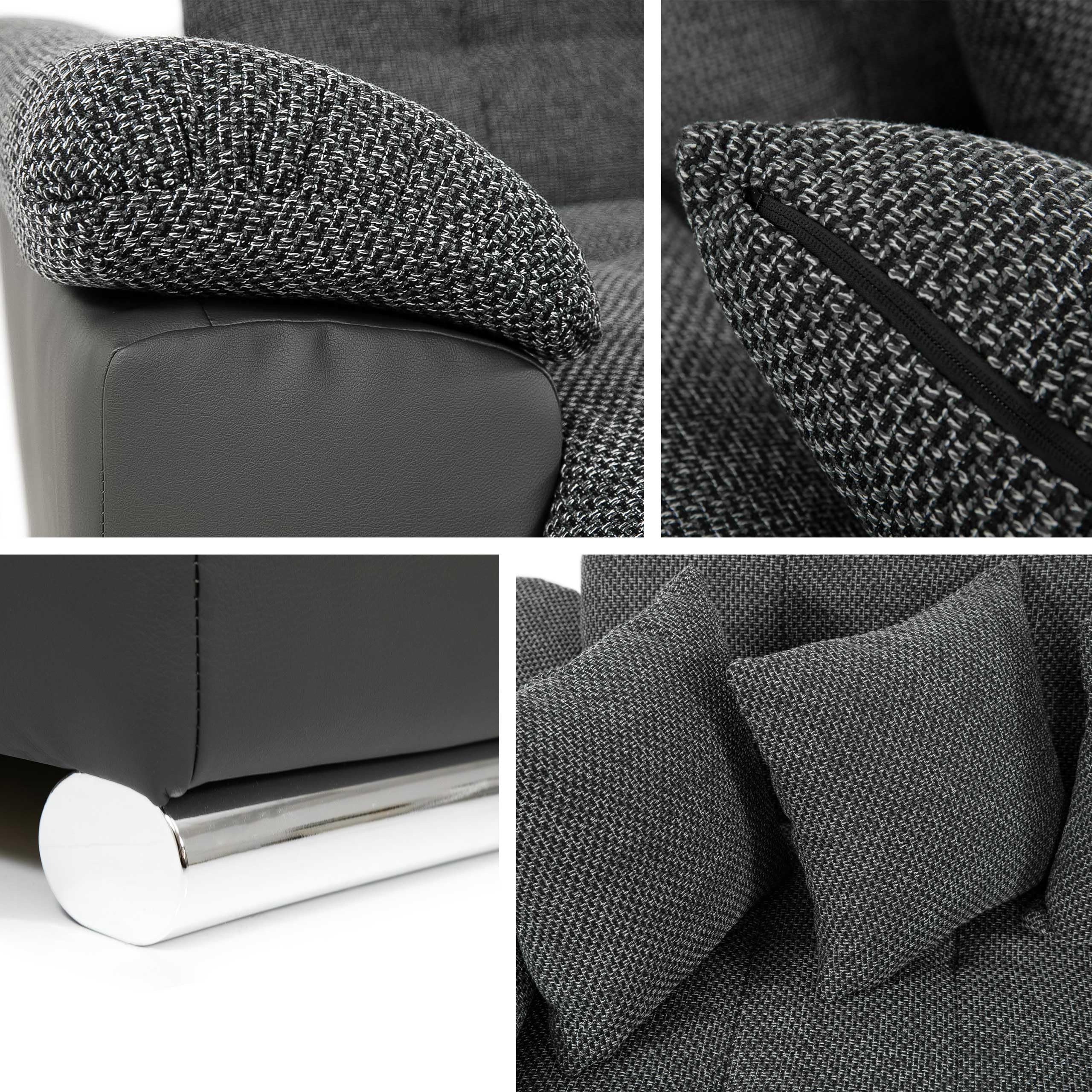 Mirjan24 Eckcouch Ecksofa Niko Bis, Design Sofa Couch mit Schlaffunktion und Bettkasten U-Sofa Farbauswahl Wohnlandschaft vom Hersteller (Ecksofa Links, Soul 20 + Soul 13)