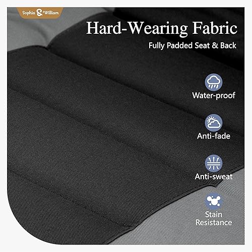 Miniatura 5 de Sophia & William Juego de 2 sillas reclinables extragrandes de gravedad cero, reclinables, plegables y ajustables, con reposabrazos anchos y soporte