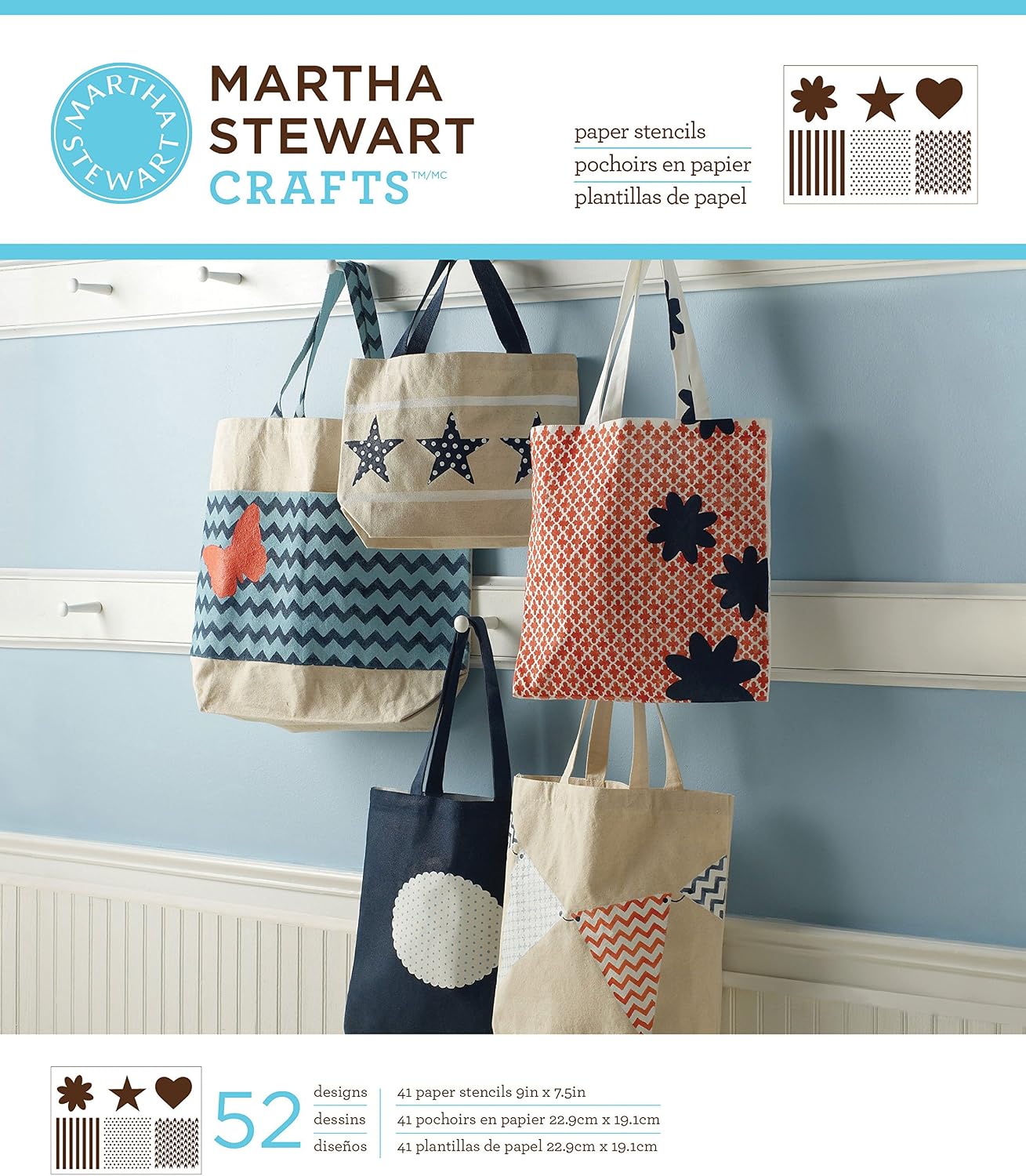 Martha Stewart Crafts Large Paper Stencil (9 by 7.5-Inch), 32986 Pattern & Shape (41 Sheets with 52 Designs)