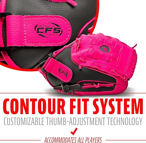 Miniatura 6 de Franklin Sports Guantes de béisbol para niños, guante de pelota RTP para niños + juego de pelotas, guantes de pelota para niños + niñas, niños +