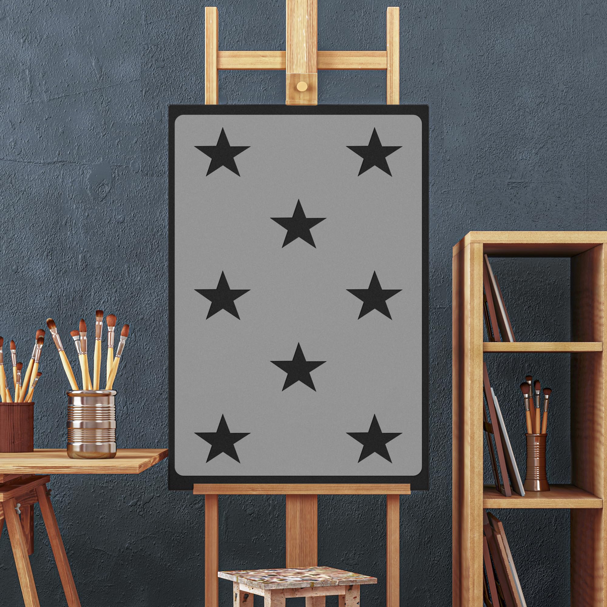 Nakleo Szablon Malarski do Malowania Ścian, Duży Rozmiar 59x95 cm Stars Gwiazdy, Wielorazowy Wielokrotny Plastik, Geometryczny Wzór Tapeta, DIY Dom Dekoracje Wnętrz, Papier Ściany Tkaniny Drewno