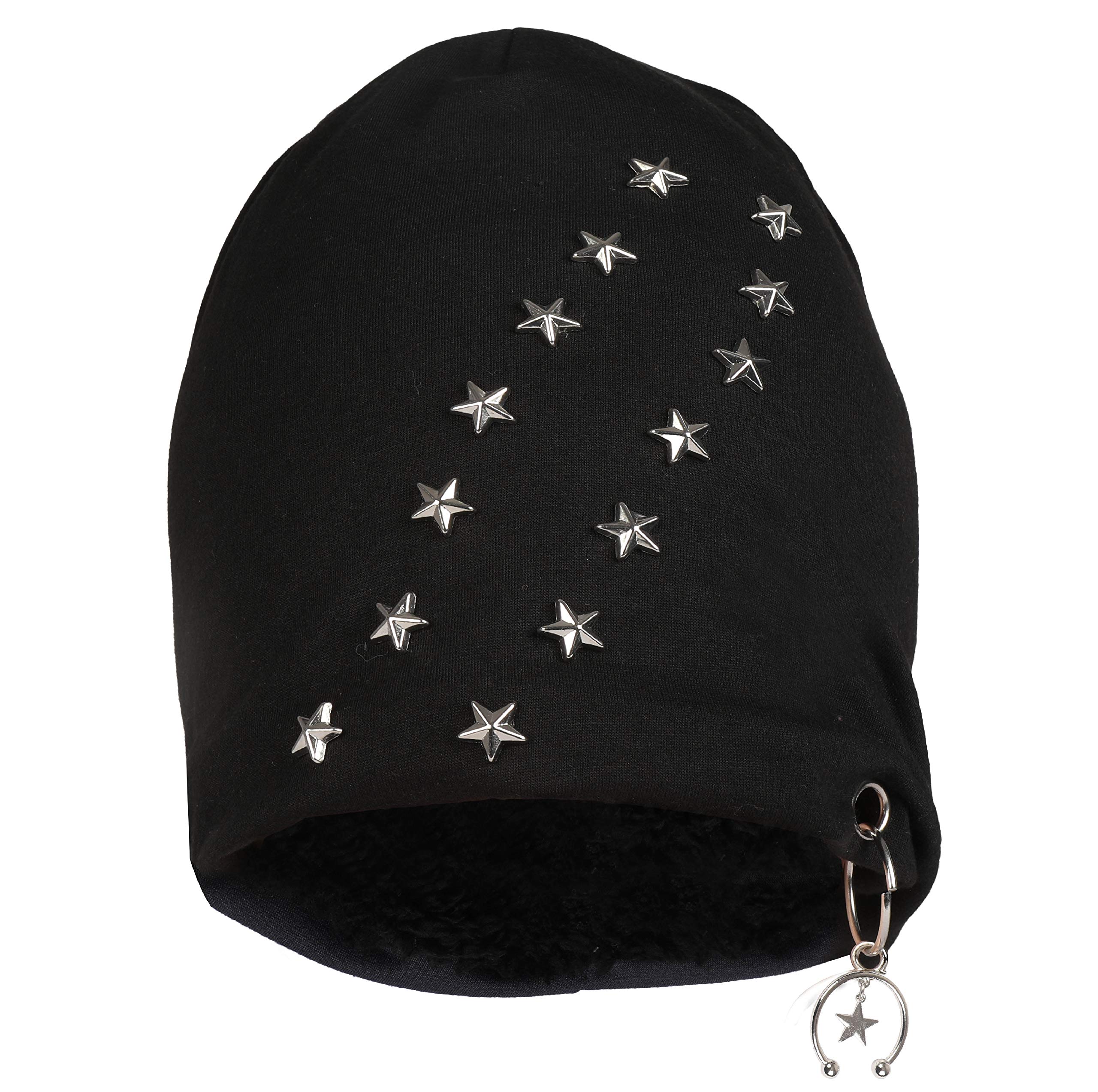 FabSeasons Cotton Beanie With Studs & Faux Fur Lining - Warm Winter Hat For Men & Women - View #13