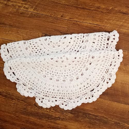 Miniatura 3 de Laivigo Manteles individuales redondos de encaje de algodón hecho a mano, 2 unidades, 10 pulgadas, color blanco