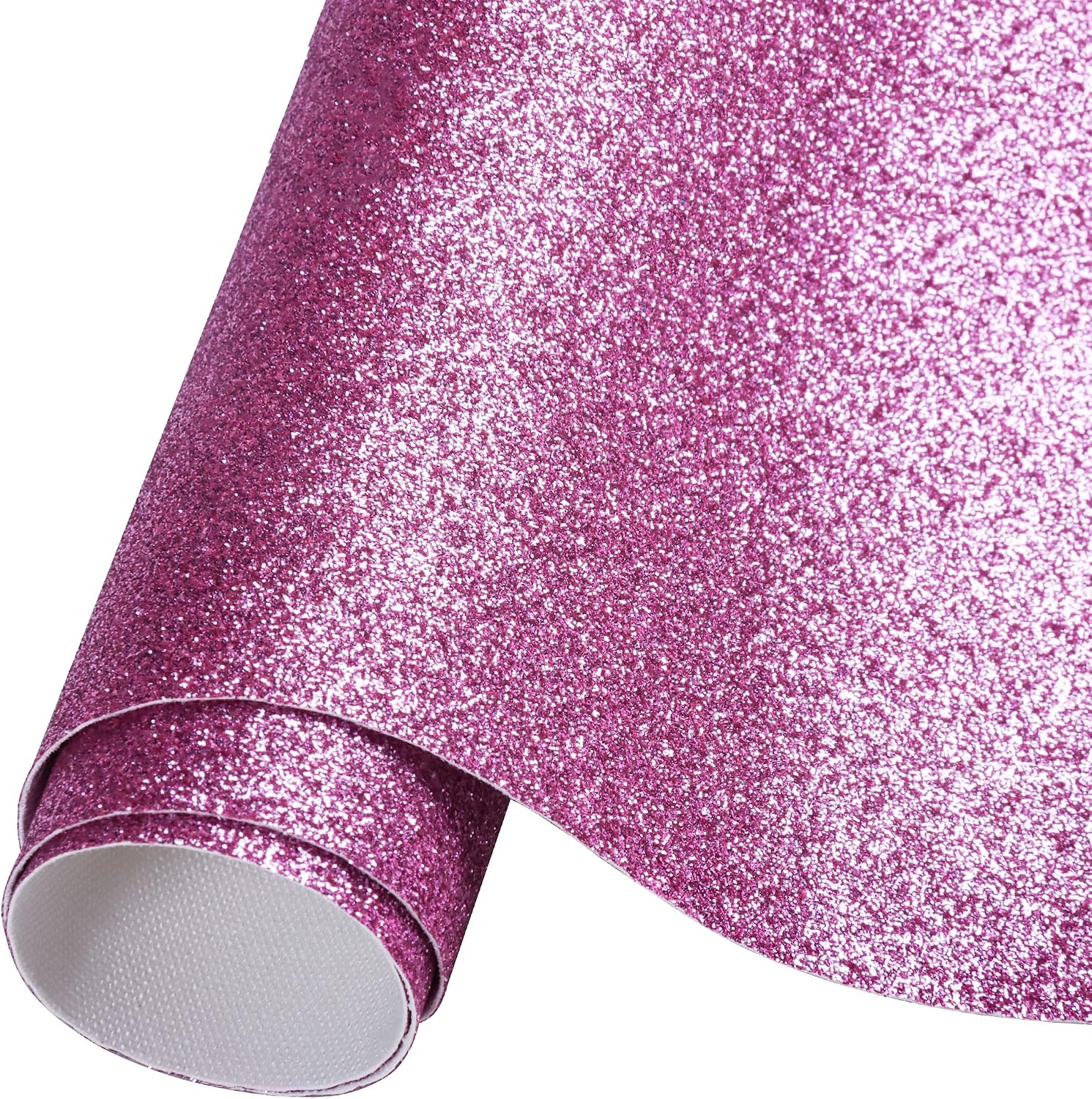 Faux Leather Sheets for Craft One Roll Sparkle Glitter Surface Solid Leather Fabric Sheets 12" x 53” (30cm x 135cm) Inch Large Size for Leather Earrings Bows Wallets DIY Projects (White)