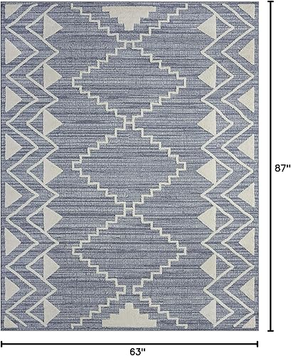 Miniatura 2 de Tayse Nia Blue - Alfombra de área de 5 x 7, 5 x 7, alfombras de interior para sala de estar, comedor, alfombra de dormitorio, alfombra de cocina,