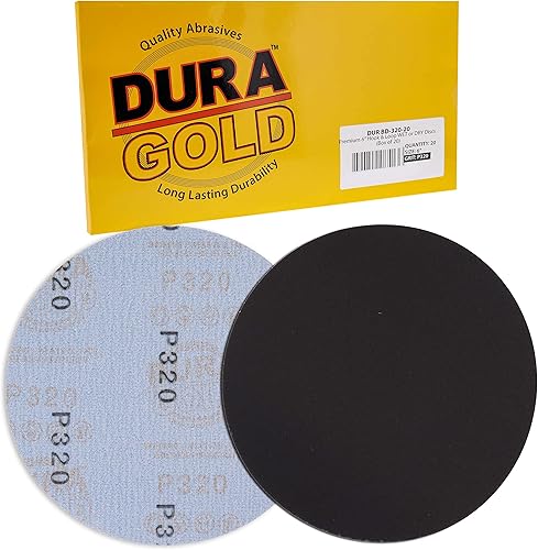Miniatura 3 de Dura-Gold Discos de lijado en seco o húmedo de 6 pulgadas, grano 1500, caja de 20, discos de papel de lija de alto rendimiento con soporte de gancho