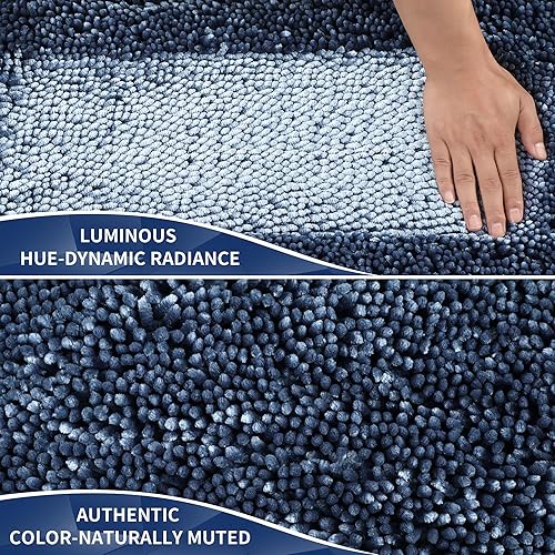 Miniatura 58 de Yimobra Juego de 2 alfombras de baño, alfombra de baño suave y absorbente y alfombra de inodoro en forma de U con respaldo antideslizante, alfombras