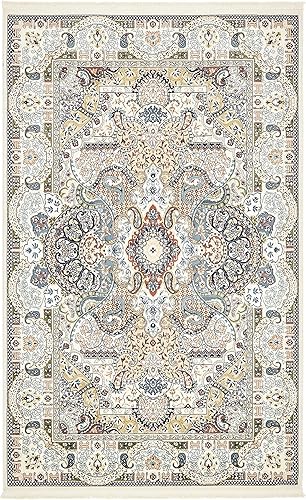 Miniatura 3 de Rugs.com Rabia Collection - Alfombra baja marfil de 5 x 8 pies, perfecta para dormitorios, comedores, salas de estar
