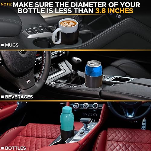 Miniatura 7 de EcoNour Expansor de portavasos para auto para guardar botellas hidráulicas (3240 oz), botellas de agua Yeti, Nalgene y Stanley  Soporte extensor de