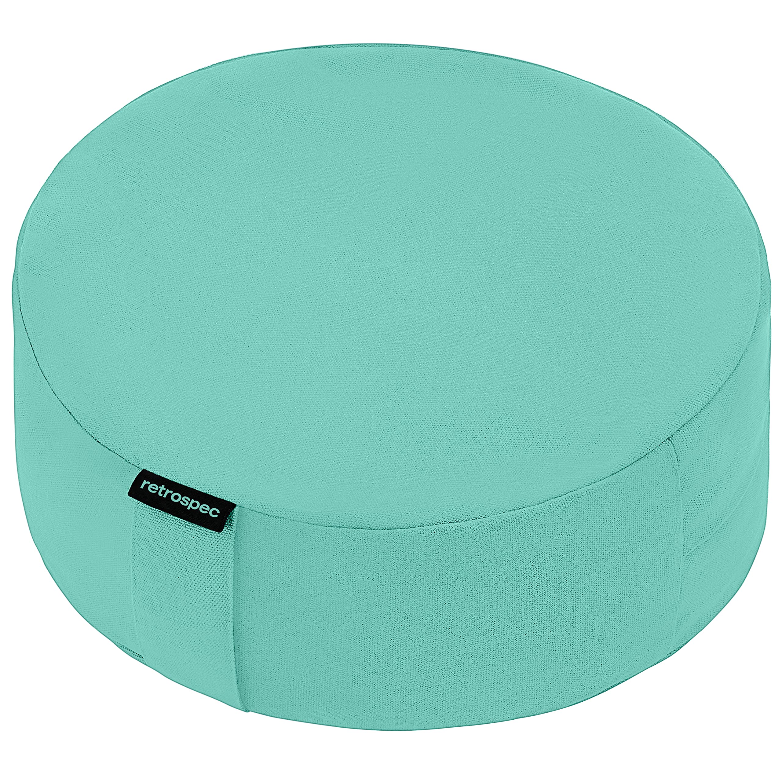Retrospec Sedona Zafu Meditation Cushion Filled w/Buckwheat Hulls - Yoga Pillow for Meditation Practices - Machine Washable 100% Cotton Cover & Durable Carry Handle; Round, Sea Glass
