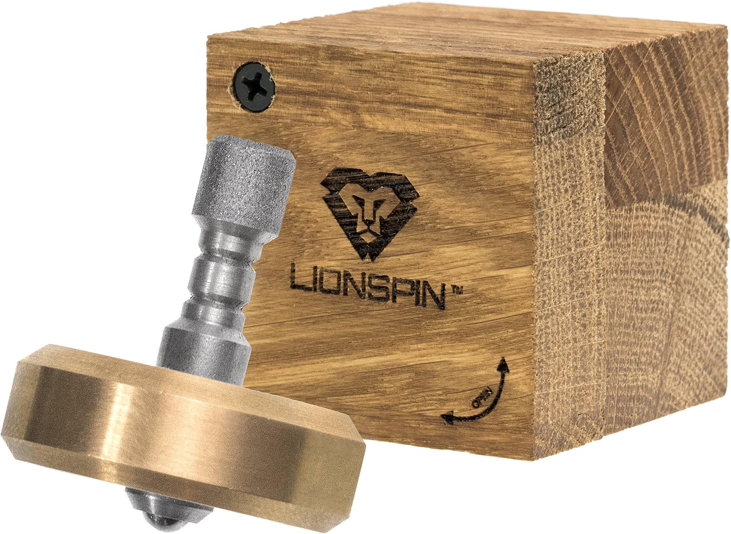 Spinning Top Mark2 | Raw Handmade Spin Top for Man or Women | Collectible Toy for Kids and Adults | Small Magic Wood Box | Stainless Steel, Brass and Steel Ball