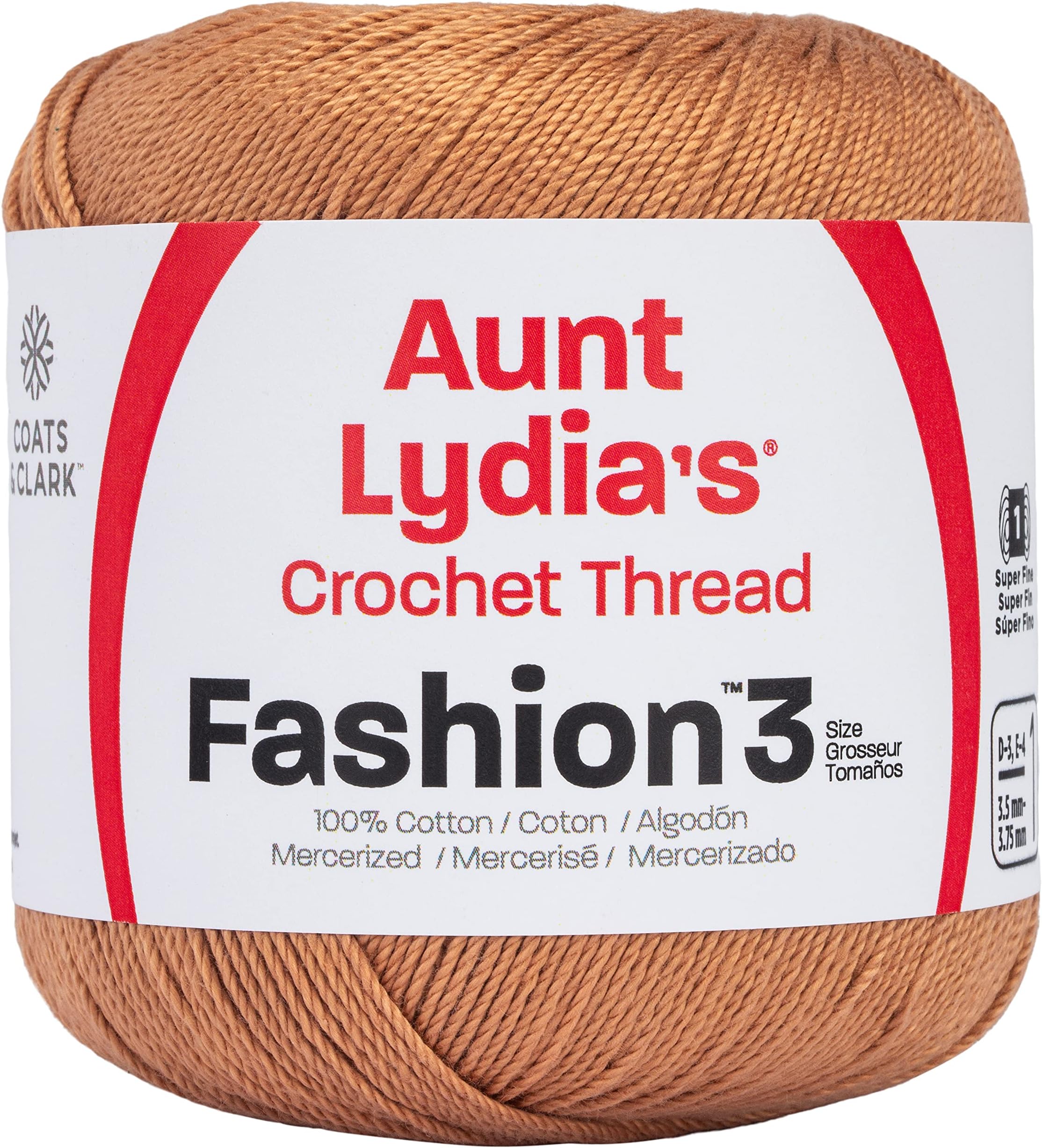 Red Heart Aunt Lydia Fashion Crochet Thread, 3, Copper Mist