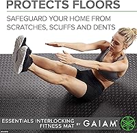 Vista 6 de Gaiam Essentials Tapete de ejercicio entrelazado, azulejos cuadrados de espuma de rompecabezas para gimnasio en casa, tapete de entrenamiento