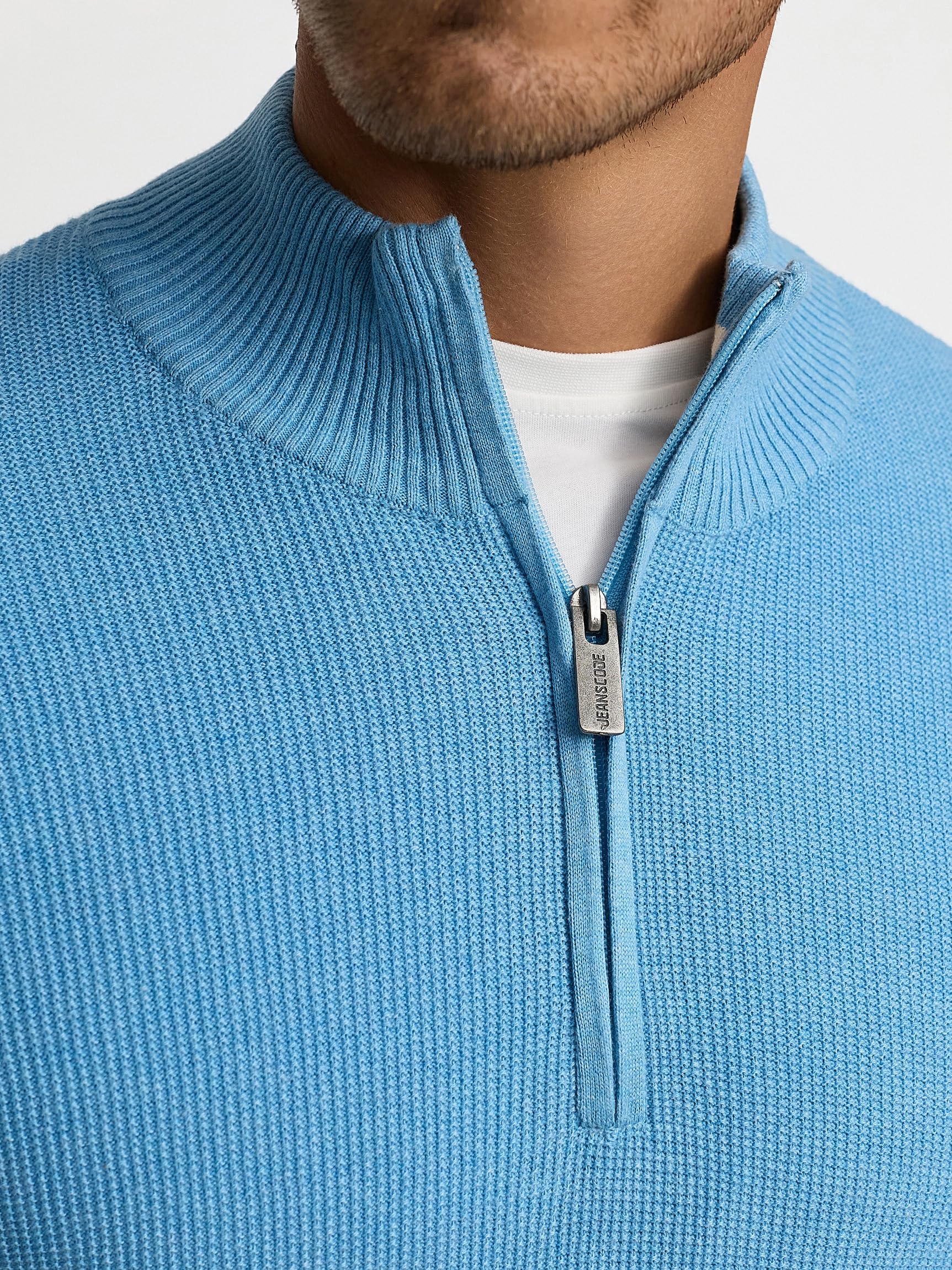 Indicode Herren INBull Strickpullover aus 100% Baumwolle mit Zip-Kragen | Pullover für Männer