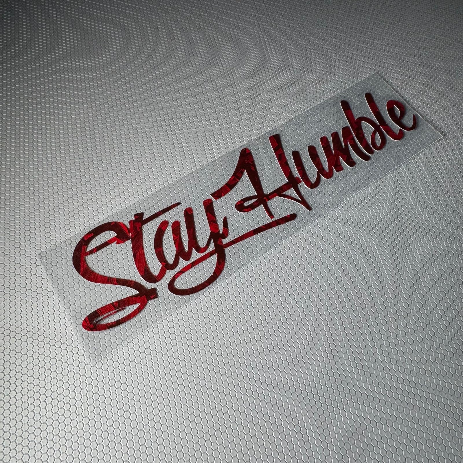 Car Stickers for Stay Humble Auto Front Rear Windshield Window Decal Vans Truck Window Tail Decoration (Flower Carbon Red, 200x50mm)