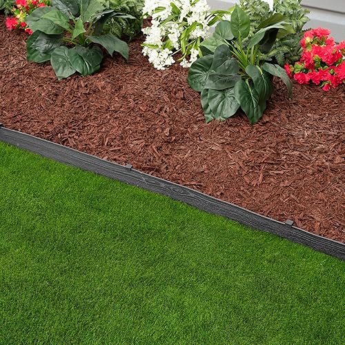 Miniatura 8 de EasyFlex Borde de paisaje compuesto con estacas de anclaje, borde superior recto de 4.5 pulgadas con indicador de profundidad, borde de borde de