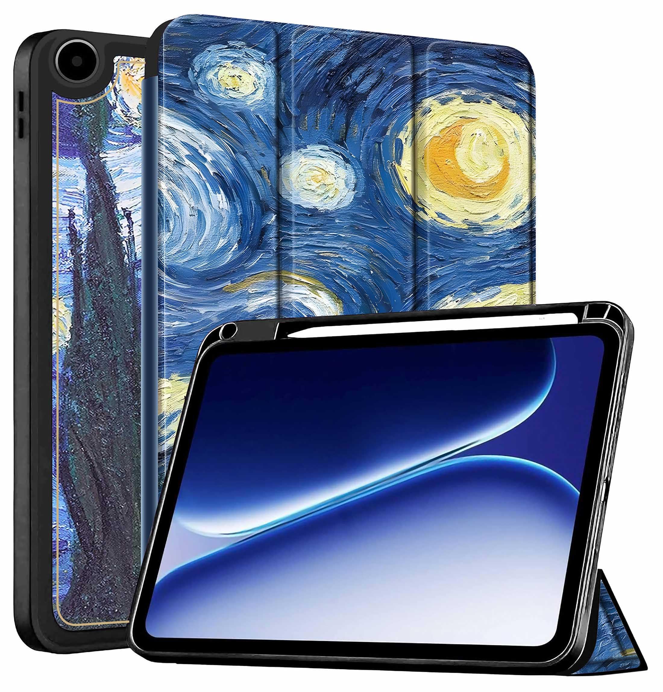 proelite cover for oneplus pad go 2 12.1 inch case, soft flexible flip case cover for oneplus pad go 2 12.1 inch case with pen holder [auto sleep wake feature] [recoil series] - starry night