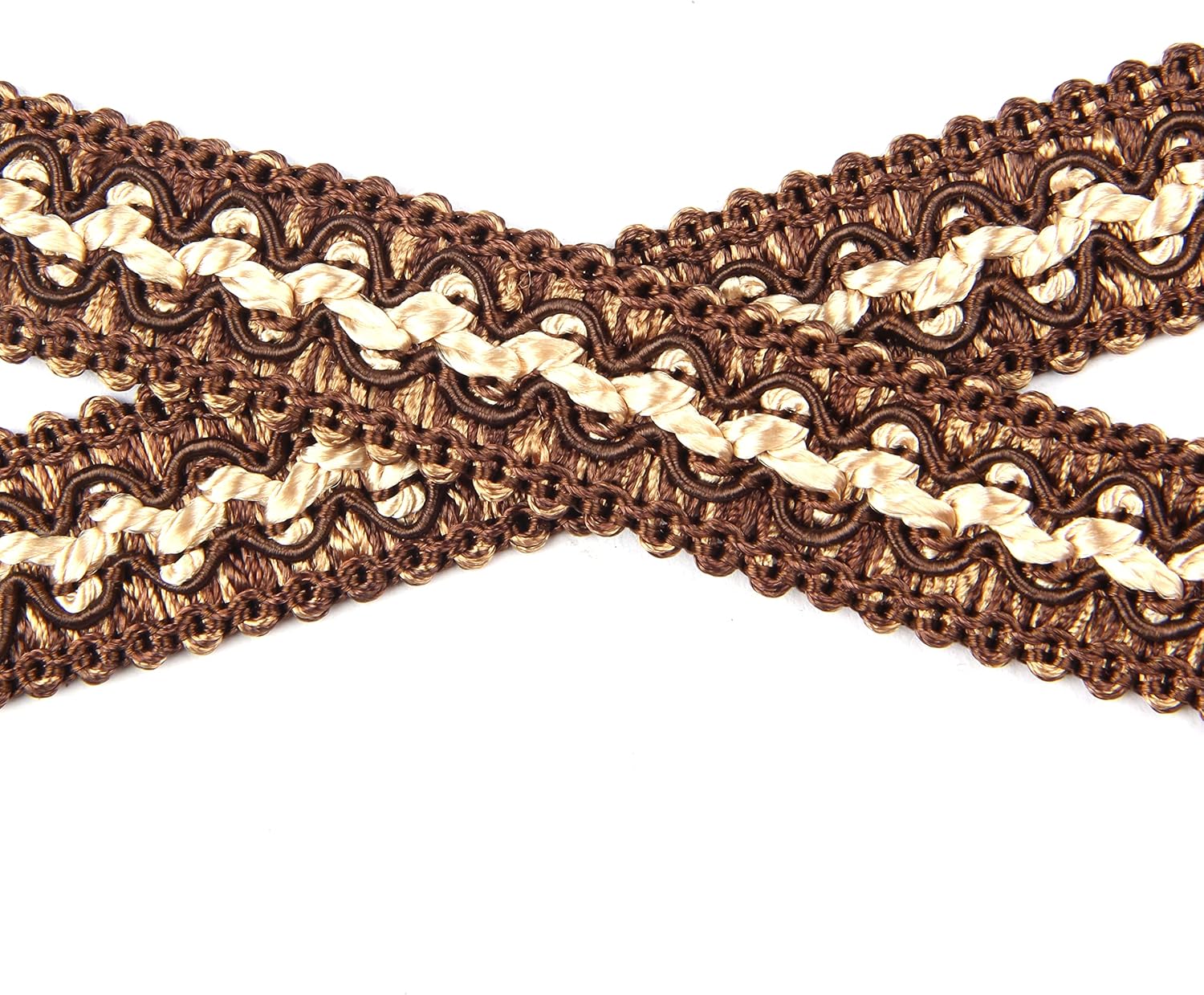 BEL AVENIR Braid Trim 0.78 inch 6.8 Yards Gimp Basic Fringe Trim Fabric Sewing Polyester Handcraft DIY Crafts Woven Boho Costume Home Decorative (Beige)
