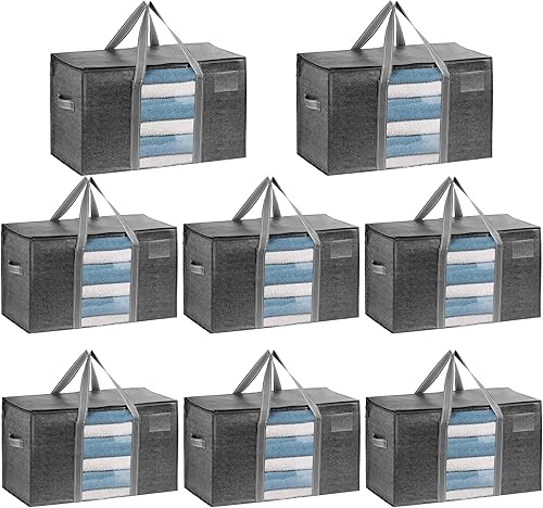 VENO Paquete de 8 bolsas para mudanza, suministros de mudanza, cajas de almacenamiento de embalaje universitario con tapas alternativas, bolsas