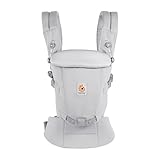 Ergobaby Adapt Babytrage f&uuml;r Neugeborene ab Geburt, 3-Positionen SoftTouch Cotton Ergonomische Babybauchtrage R&uuml;ckentrage Baby-Tragetasche, Pearl Grey