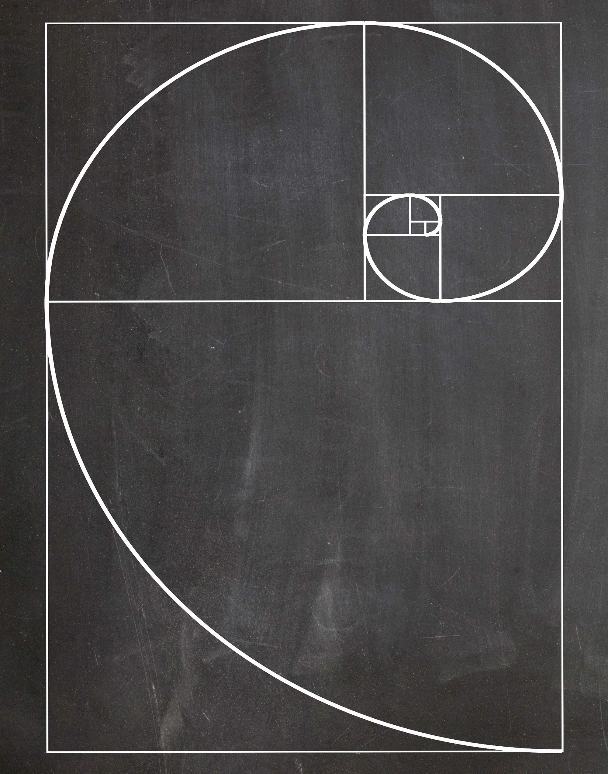 Wallbuddy Fibonacci Poster Golden Spiral Poster Mathematics Poster Maths Poster Fibonacci Series Science Poster Science Print Scientific Art WB203 (8.3 x 11.7 (A4), Chalkboard Black)