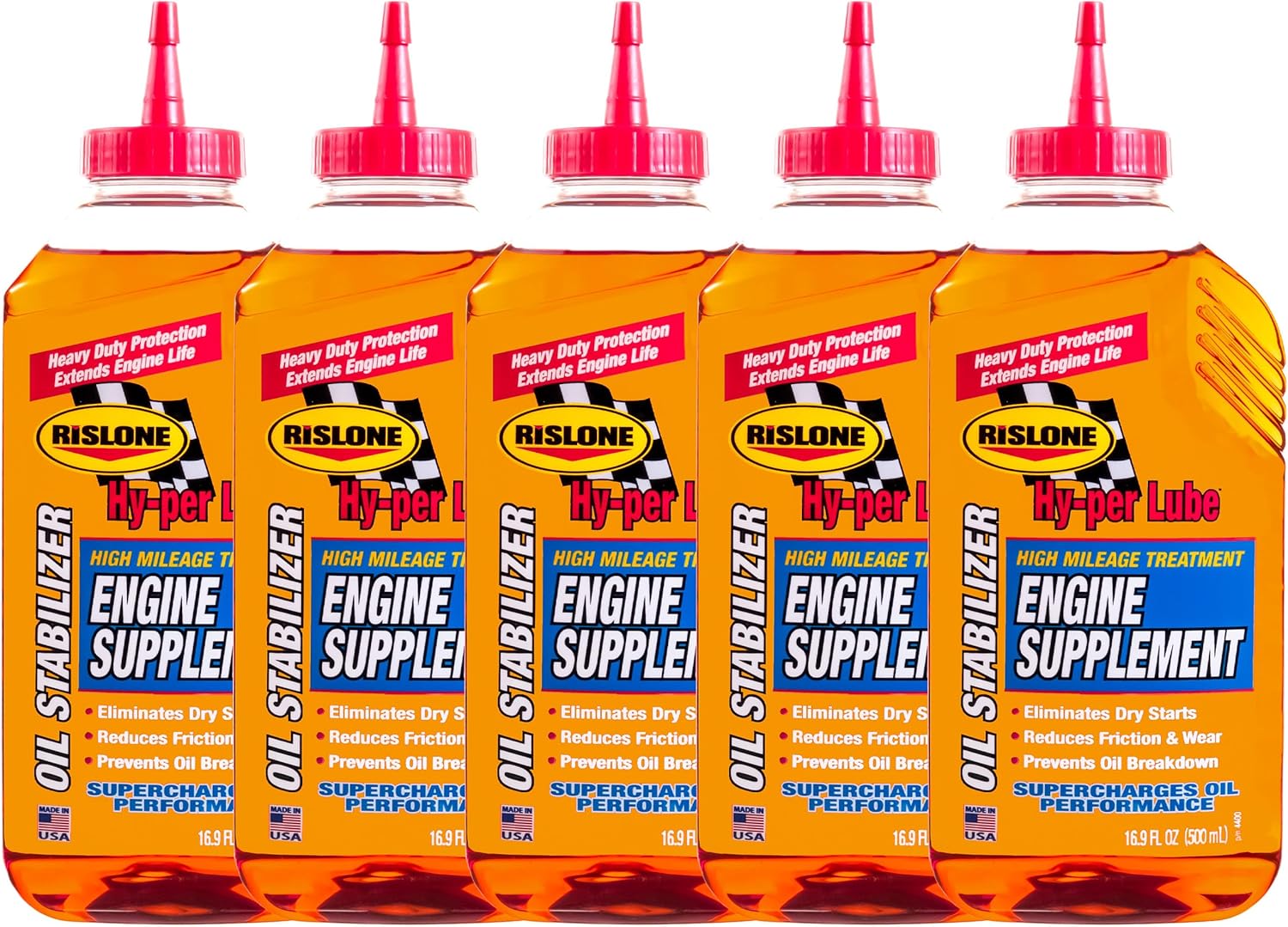 Rislone High Mileage Oil Supplement/Stabilizer, 16.9 oz, Pack of 5