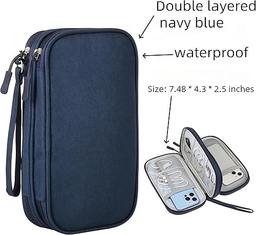 Miniatura 7 de Organizador electrónico de viaje, accesorios para cables de viaje, bolsa de almacenamiento portátil, impermeable, organizador electrónico para