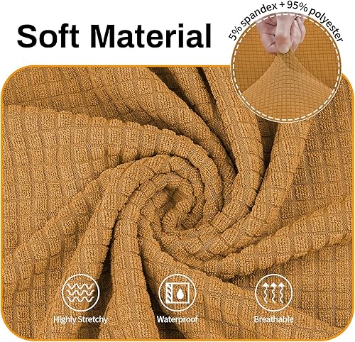 Vista 3 de Asnomy Fundas de sofá para sofá de 3 cojines, impermeables, elásticas, fundas protectoras contra mascotas, fundas para muebles contra perros