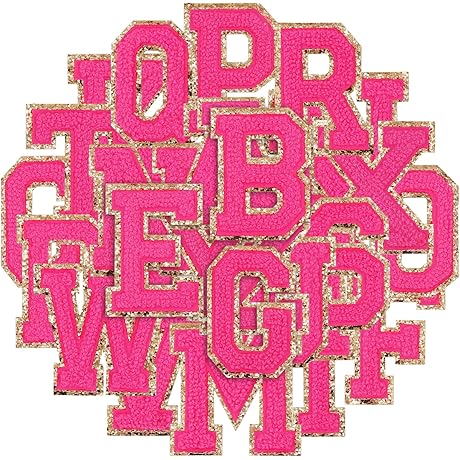 Hot Pink Iron-On Letters for Unique Customization