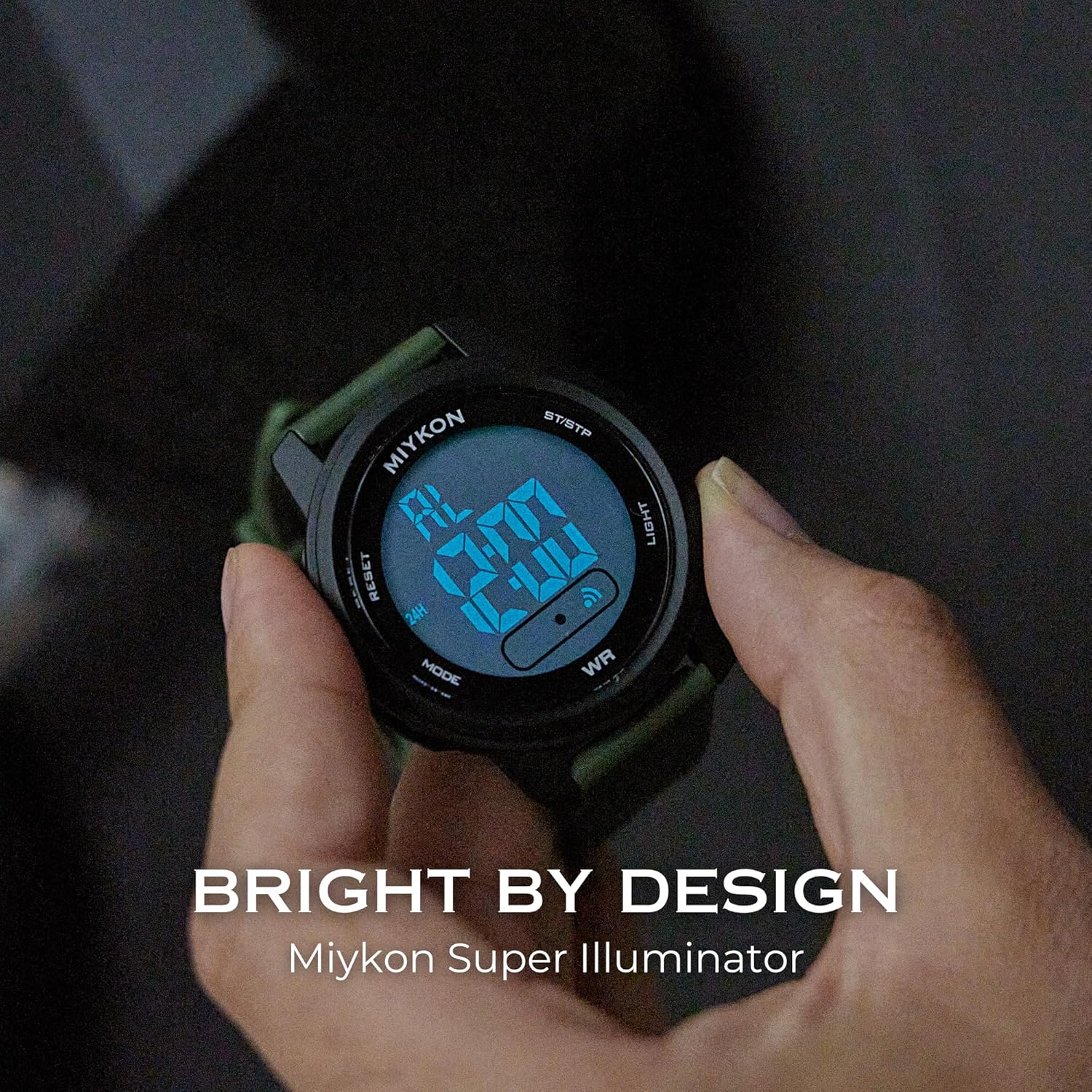 Miykon Ultra-Thin Digital Watch for Men – Minimalist Waterproof Sports Watch with Large Easy to Read Display – Shockproof Resin, Super Illuminator, Stopwatch & Timer, Alarm, Dual Time, 24hr Military Time