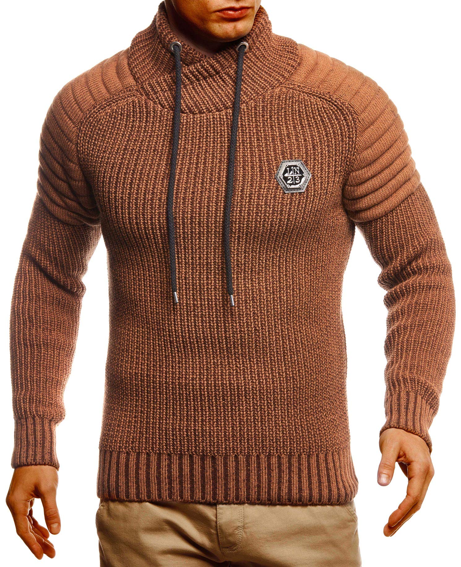 Leif Nelson Herren Strickpullover mit Schalkragen/Hochwertiger Winterpullover im Regular Fit Schnitt, ideal für Casual und Business-Looks, in vielfältigen Größen und Farben verfügbar