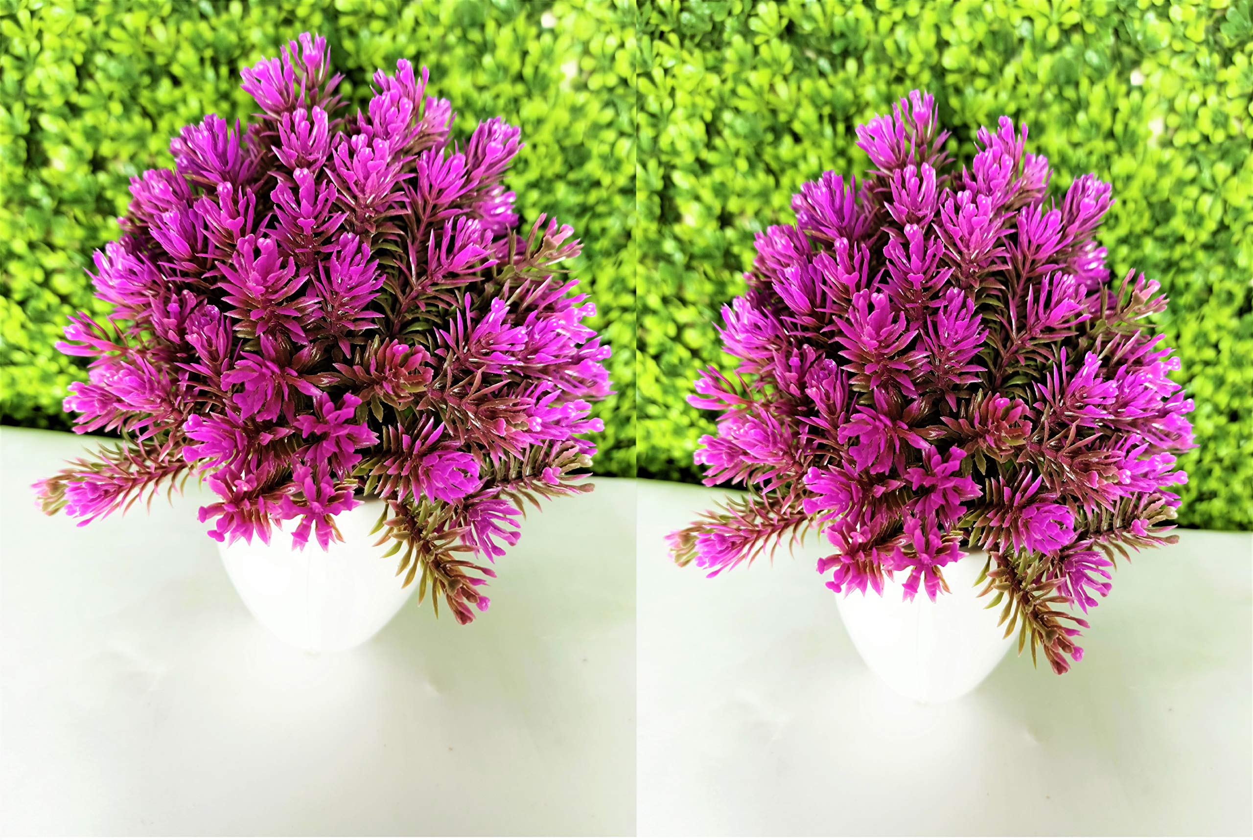 Artificial Flower with Plastic Pot (Purple) - 2 Piece