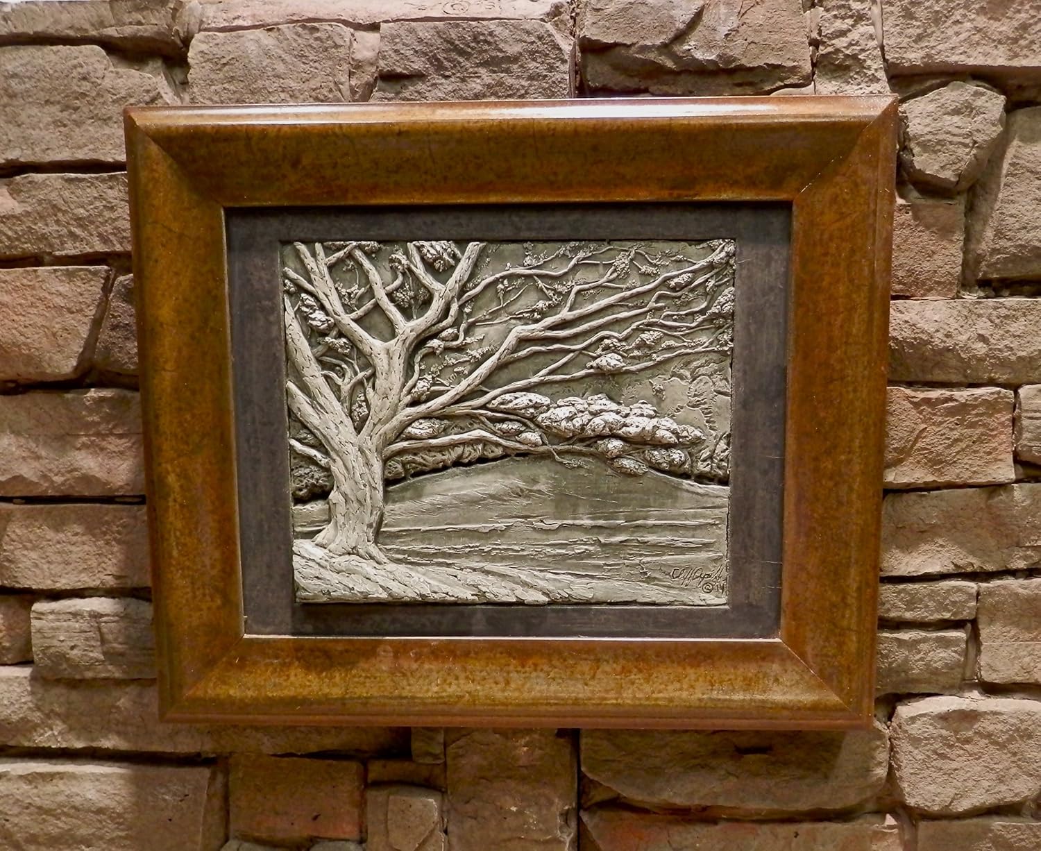 Indoor & Outdoor Decor, Stone Picture of Spring Dogwood, Outdoor Living Decor, Patio Decoration, Fine Art Stone Relief Plaque, Hand Carved Sculpture