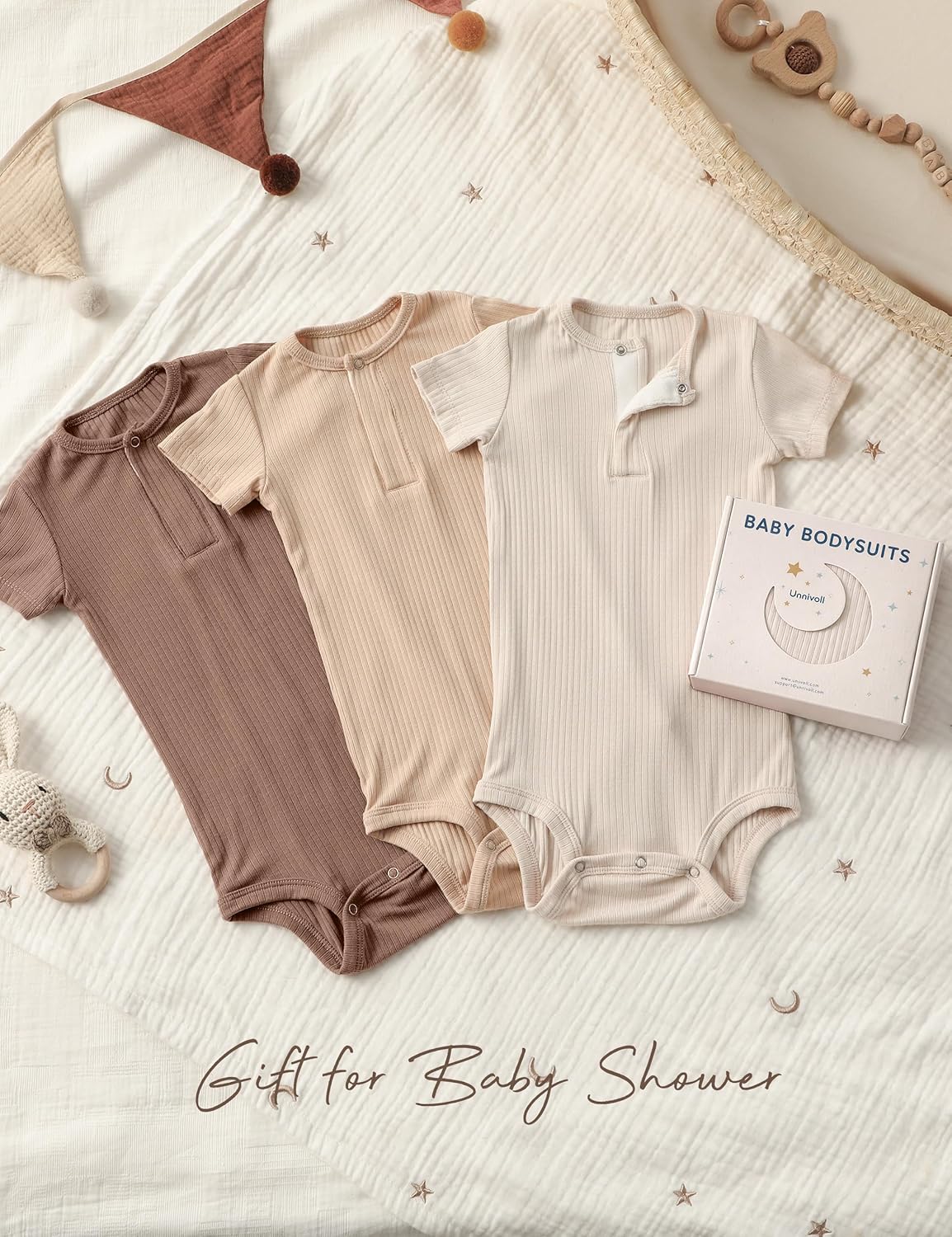 Unnivoll Baby Bodysuits Rayon Made From Bamboo Baby Onesies Short Sleeve Infant Newborn Onesies Baby Boys Girls Clothes
