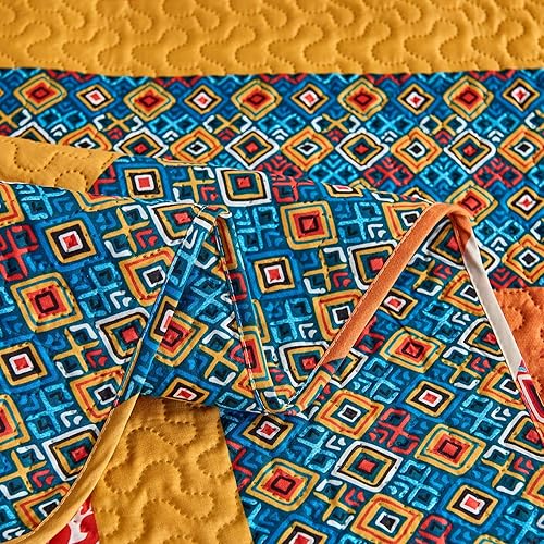 Miniatura 4 de MERRY HOME Juego de edredón, colcha de 3 piezas con fundas, microfibra cepillada suave, ropa de cama antiarrugas para dormitorio, decoración y sala