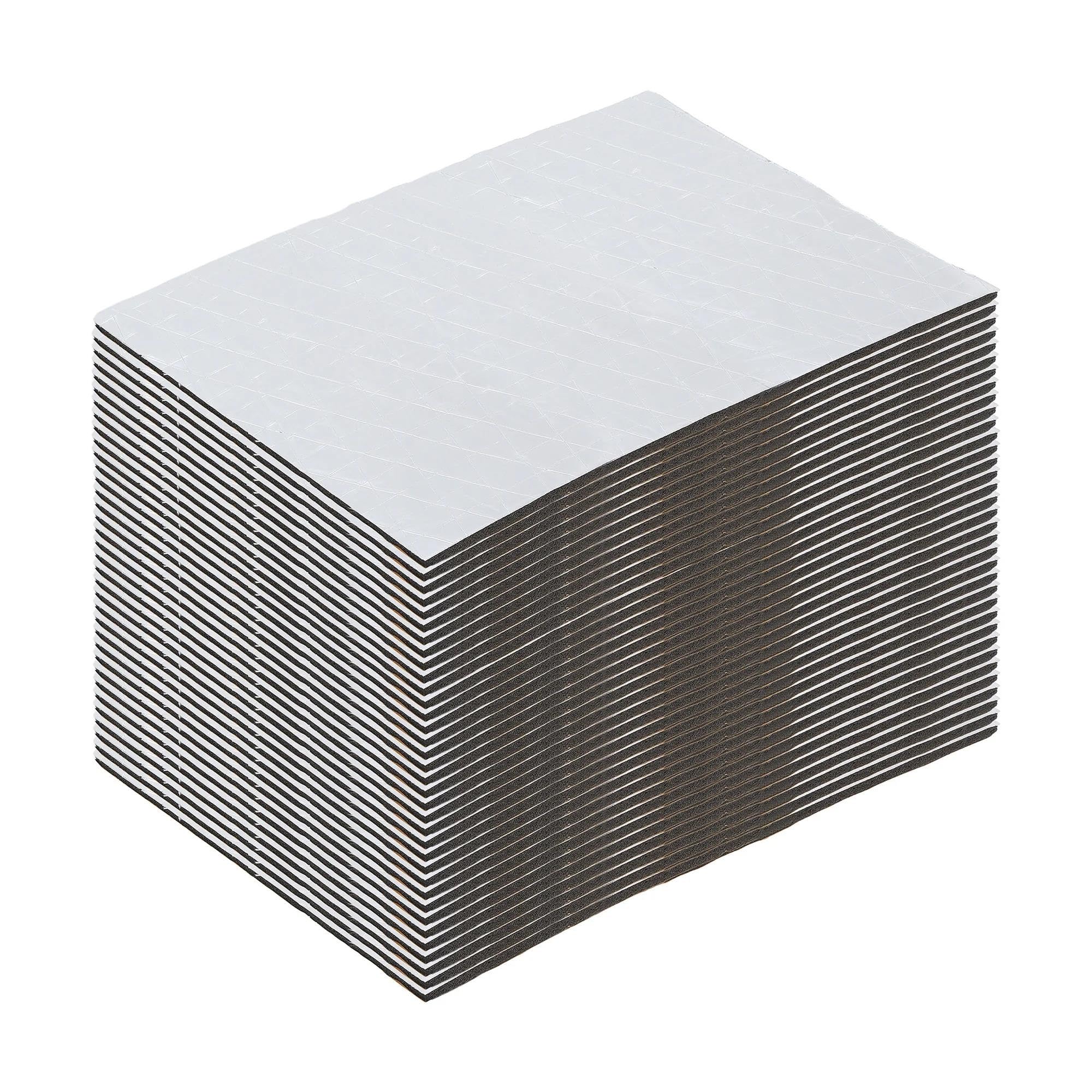 Aislamiento automóviles Alfombrilla Insonorizante Autoadhesiva De Espuma De Aluminio Para Furgonetas, Aislante Térmico 35 25 Y 15 Unidades Algodón insonorizado motor(30pcs 25x18cm)