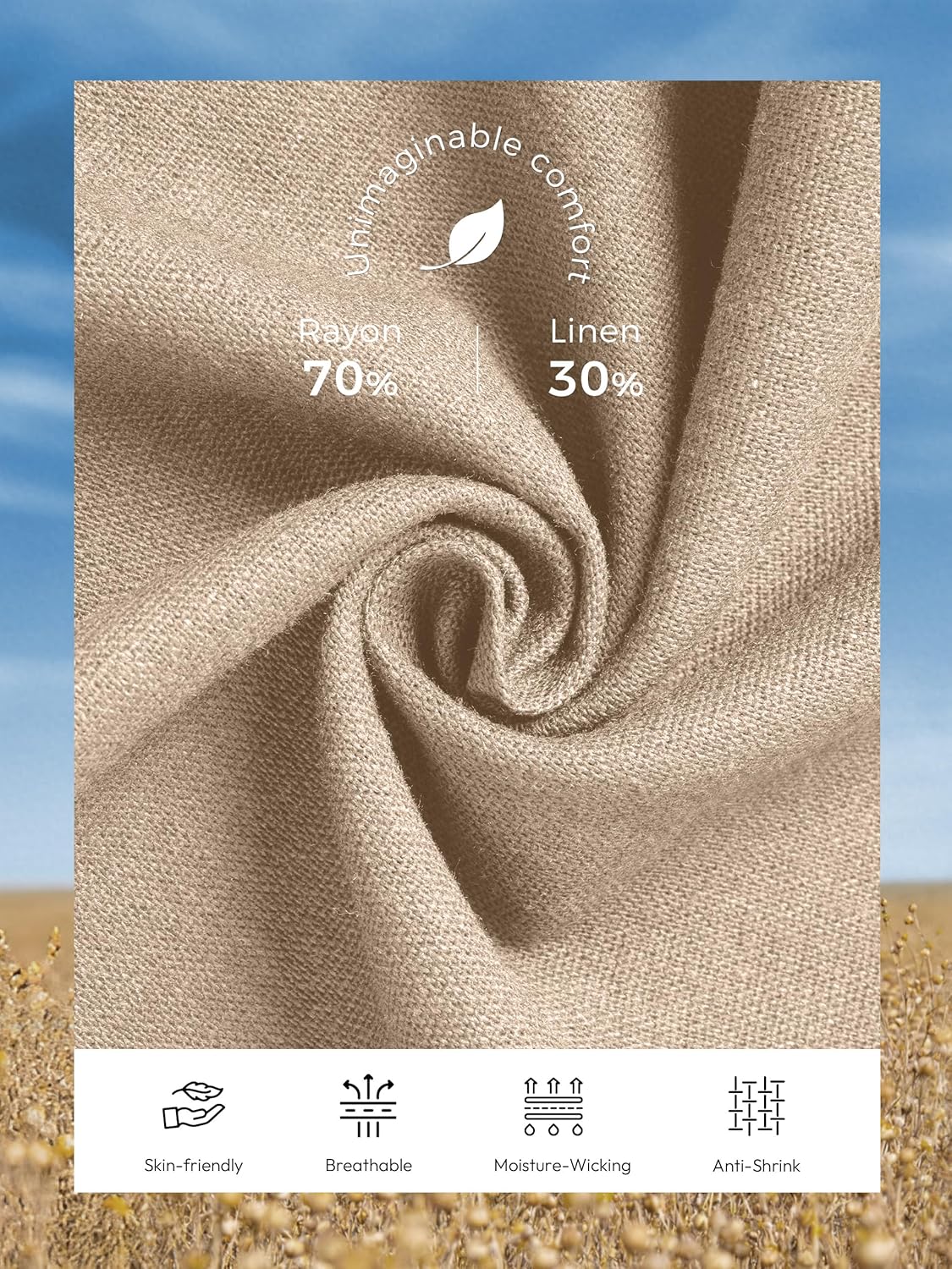 Petite Women Casual Linen Pants 26"/28" Wide Leg Drawstring Waist Lounge Beach Summer Trousers with Pockets - Image 6