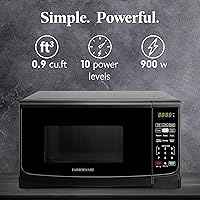 Vista 2 de Farberware Horno microondas de encimera de 0.9 pies cúbicos, 900 vatios de potencia, configuración de cocción automática, descongelación, fácil Negro