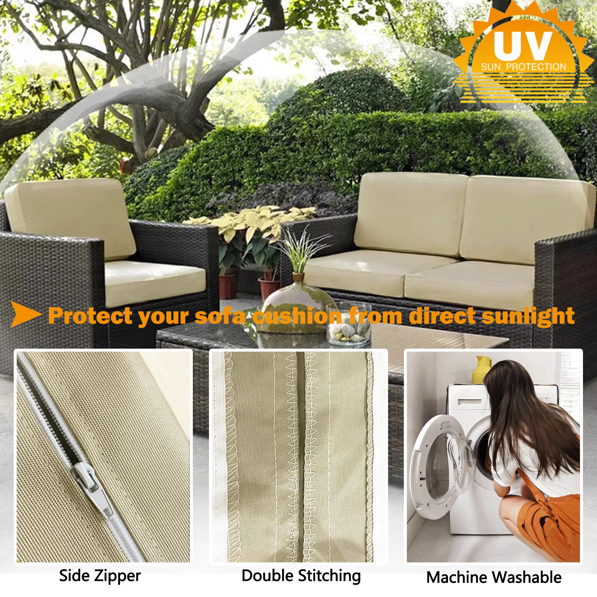 Amazon.com : Sqodok Patio Cushion Covers 25x27 inch, Outdoor