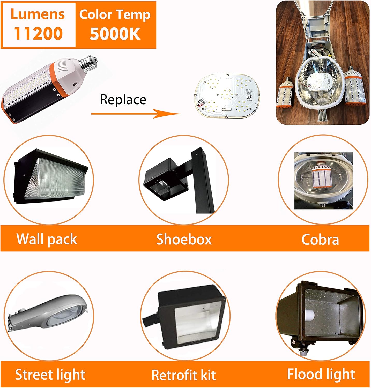 Top Rated LED Parking Lot Light, 80W LED Street Light Bulb E39 Mogul Base 5000K Cool White Replaces 300W HID/HPS 100-277V UL ELT DLC Listed 17000Lm Shoebox Garage Waterproof IP64 Exclusive Special LED Parking Lot Light, 80W LED Street Light Bulb E39 Mogul Base 5000K Cool White Replaces 300W HID/HPS 100-277V UL ELT DLC Listed 17000Lm Shoebox Garage Waterproof IP64